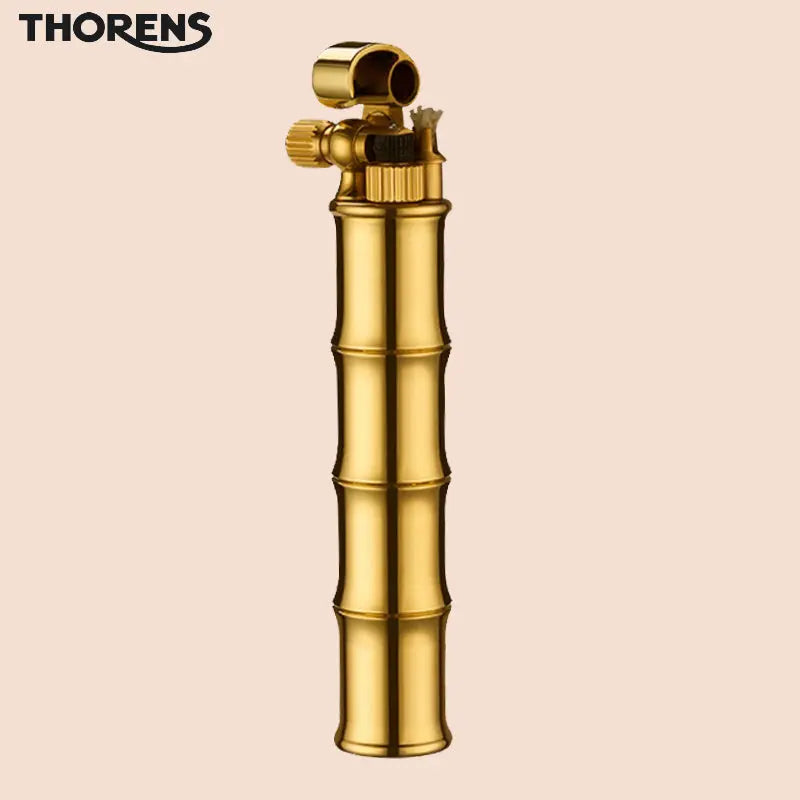 NEW THORENS Vintage kerosene lighter Brass Creative gourd bamboo shaped personality Old mini sideslip wheel old lighter