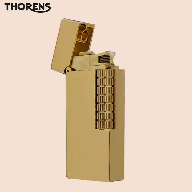 NEW THORENS Vintage kerosene lighter creative side slider wheel pure copper personality narrow version pattern old-fashioned nostalgic send boyfriend gift tide
