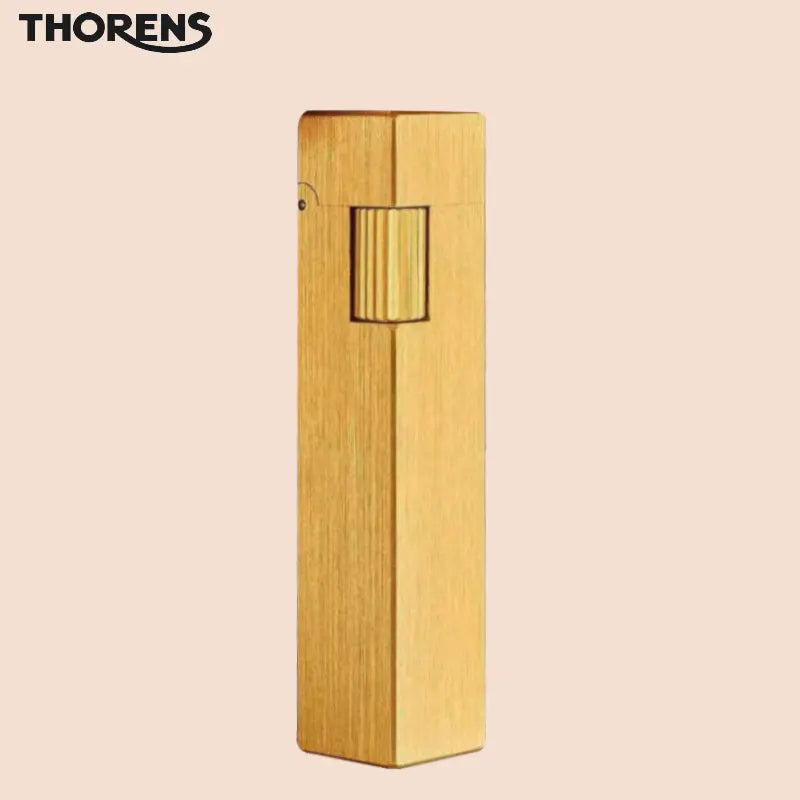 NEW THORENS square column kerosene lighter Creative personality High-end brass side sliding wheel Narrow pulley compact and portable