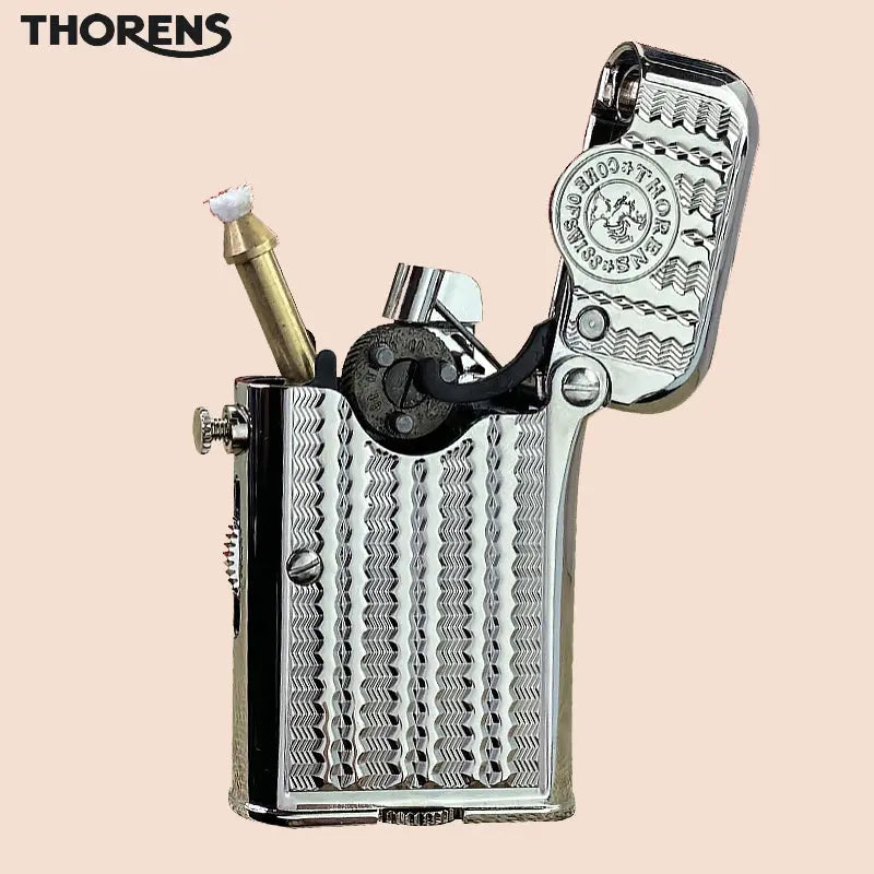 NEW THORENS Vintage Antique Kerosene Lighter,4th Generation Single Claw Lighter with side fuel screw, Brass Automatic Lighter for Collection Decorative,Unique gifts fot him/her