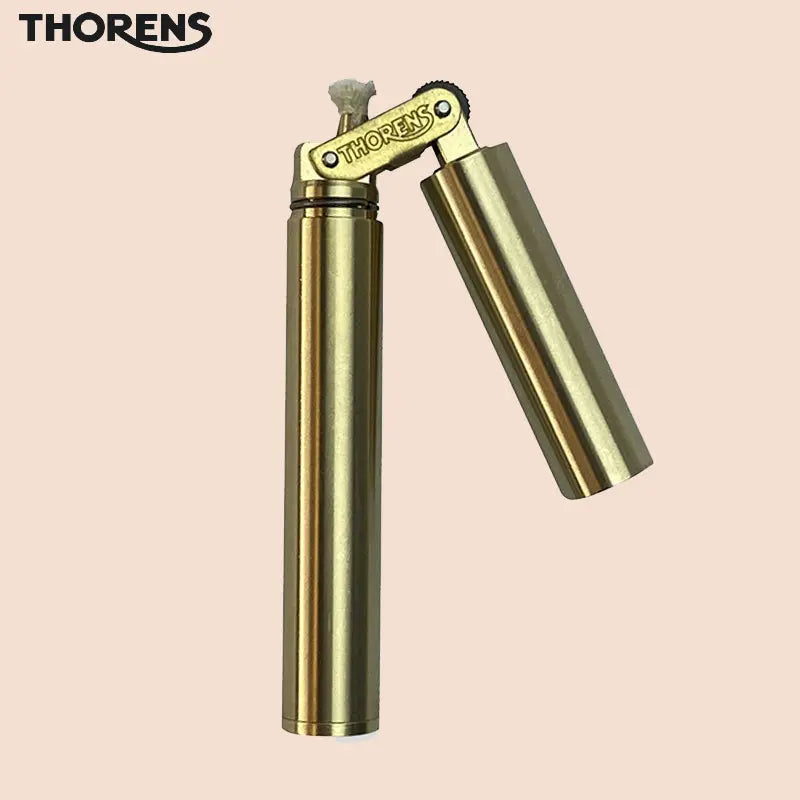 NEW THORENS Vintage trench lighter,Creative nunchaku kerosene lighter,Wheel copper lighter, Unique Gift for Men Dad/Husband,that can be put into cigarette case