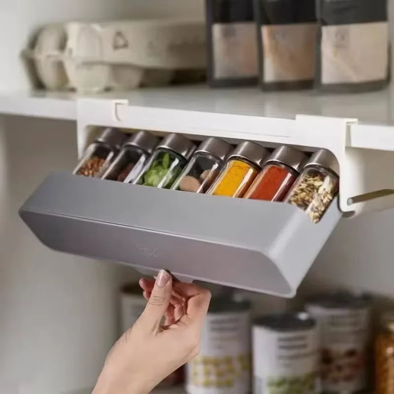 Self-Adhesive Wall-Mounted Kitchen Spice Rack