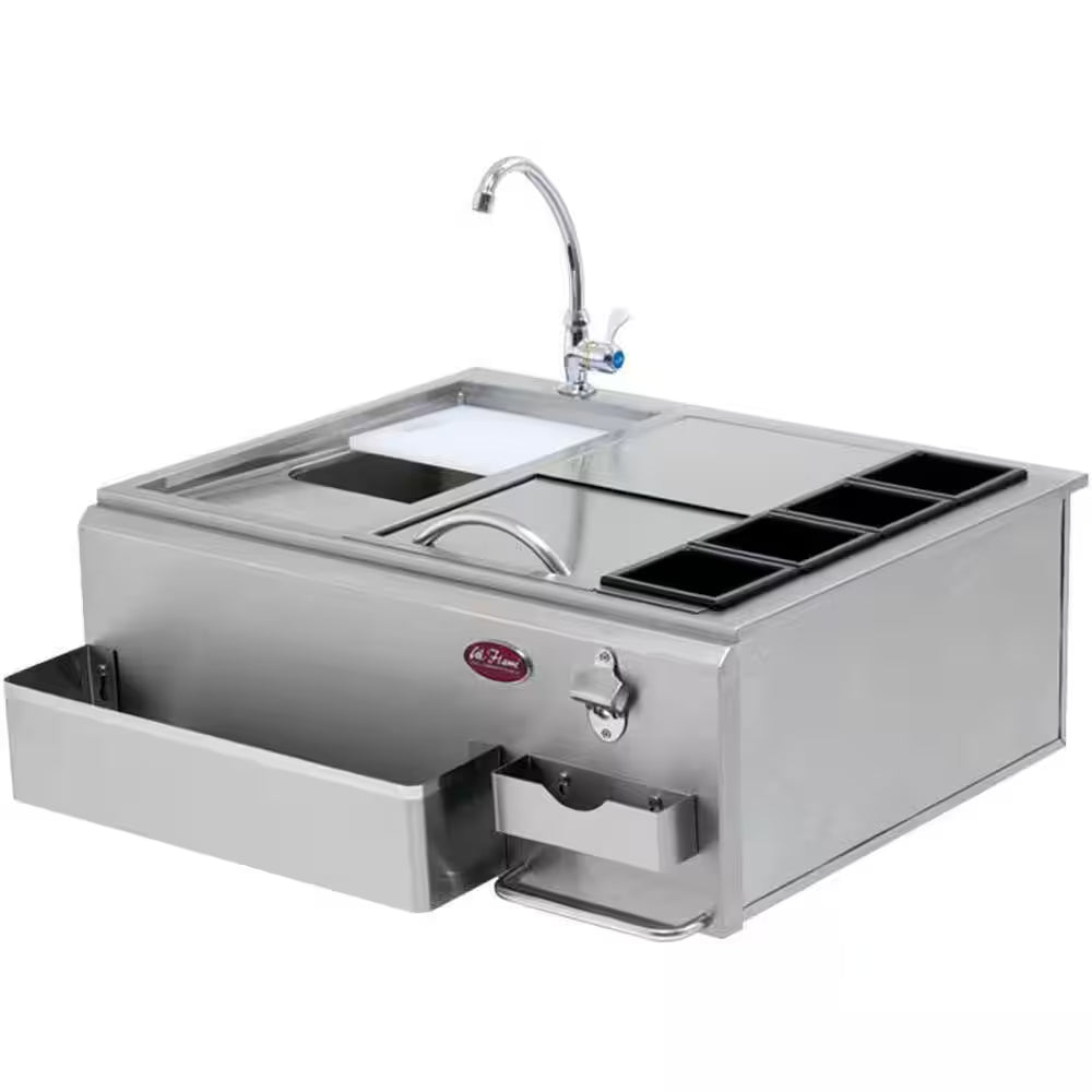 30 In Built-In BBQ Stainless Steel Bar Center