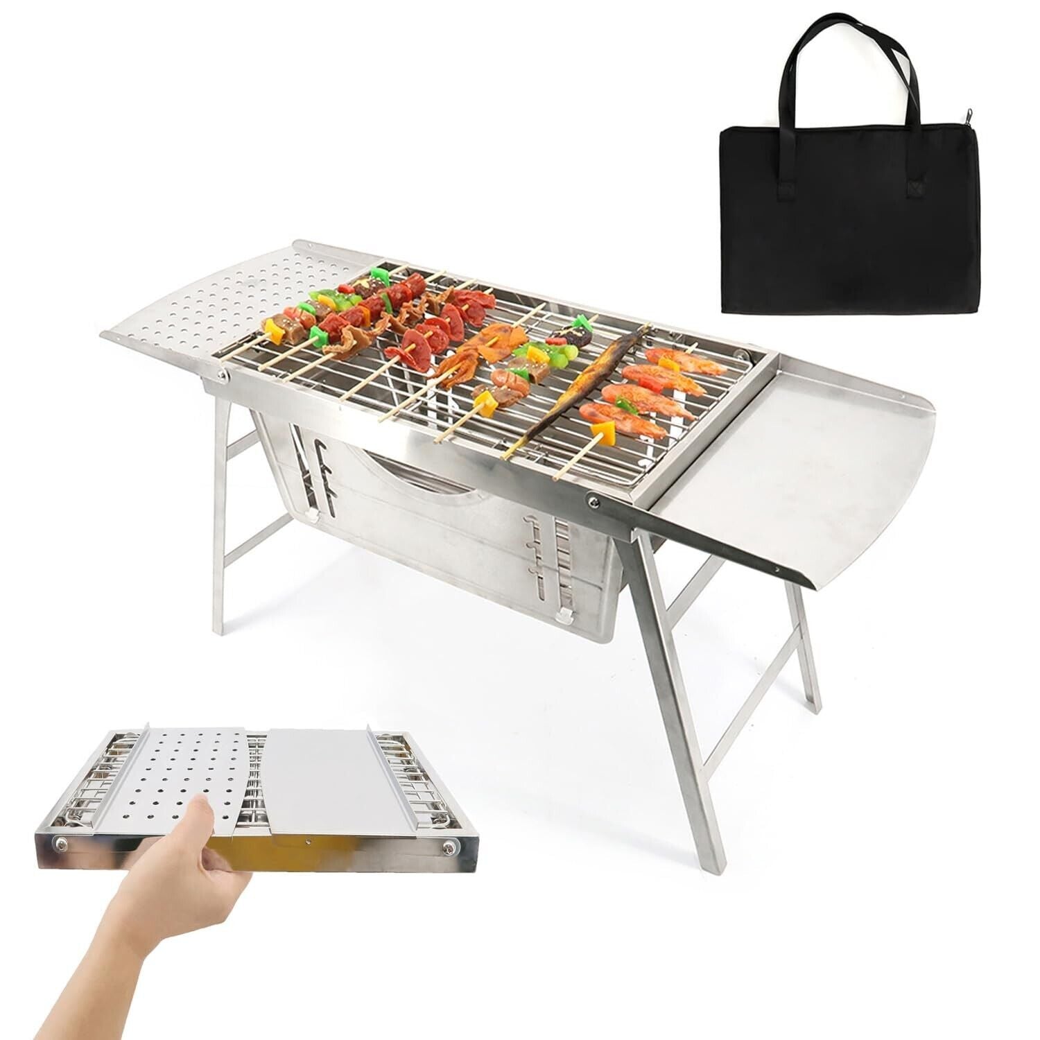 Portable Charcoal Grill | Stainless Steel BBQ Grill