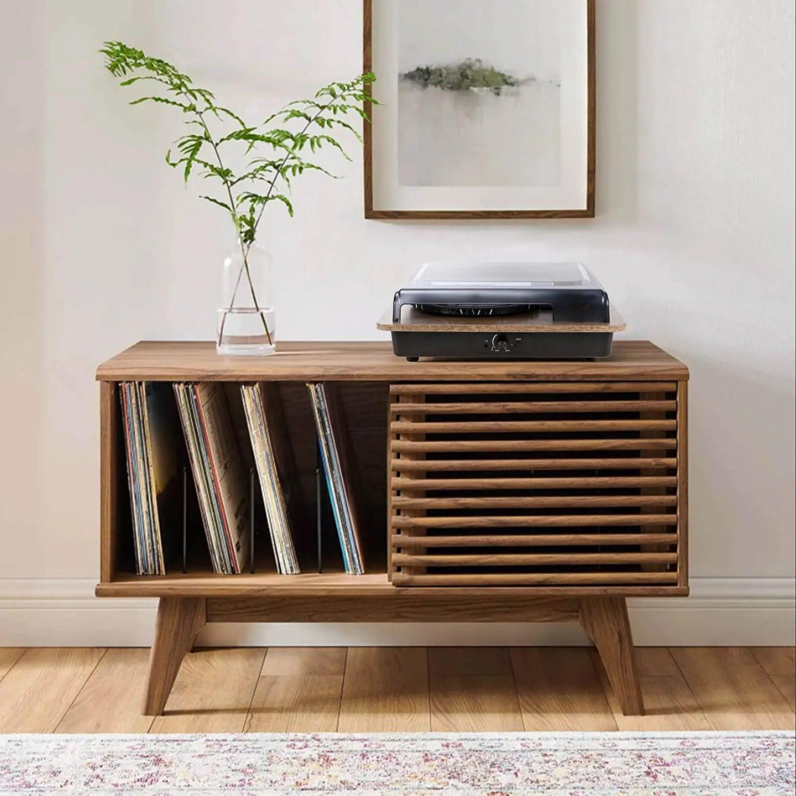 Vintage Wooden 36.5'' Record Player Cabinet