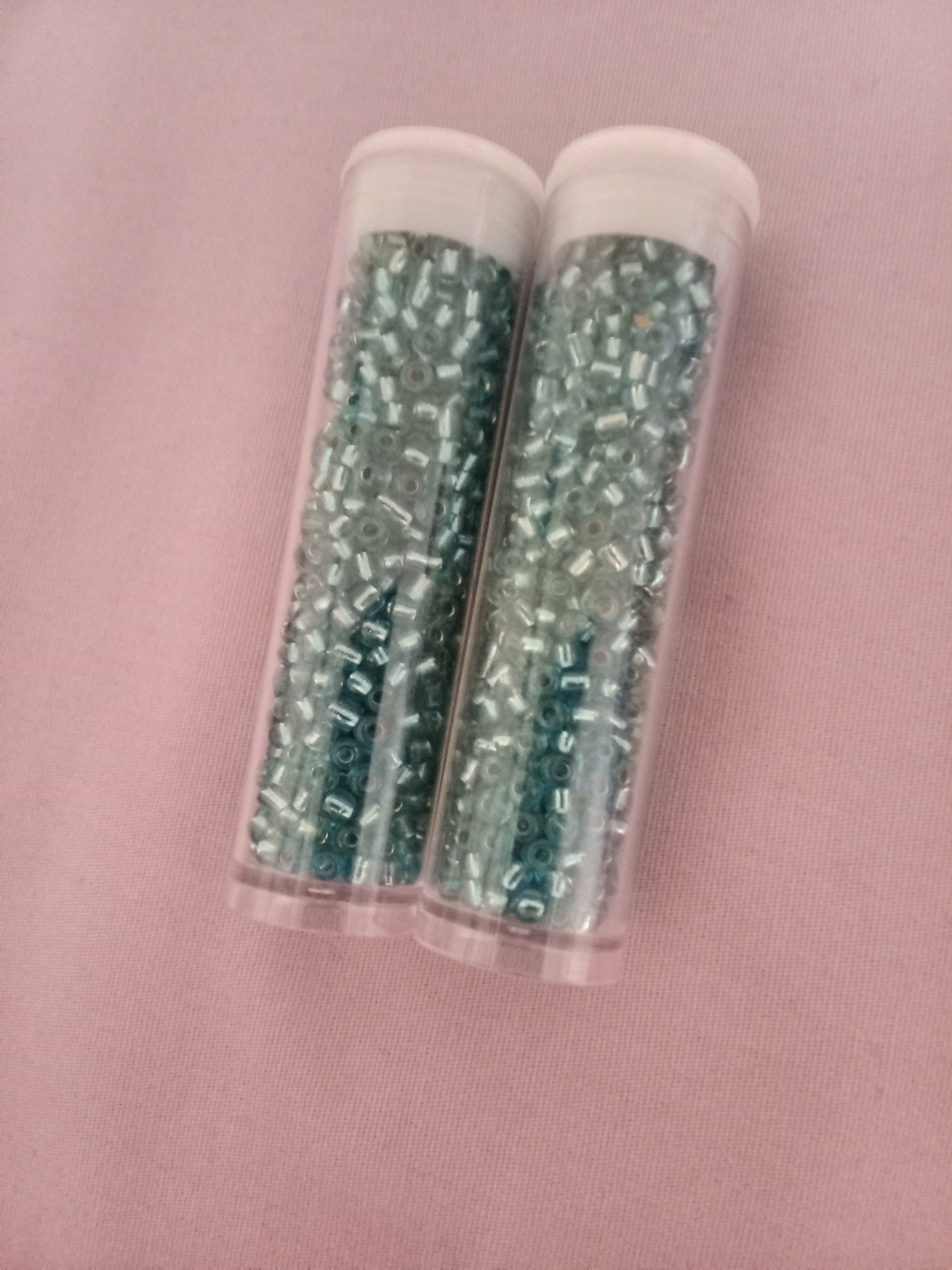 2 inch tube silver lined 11/0 seed beads