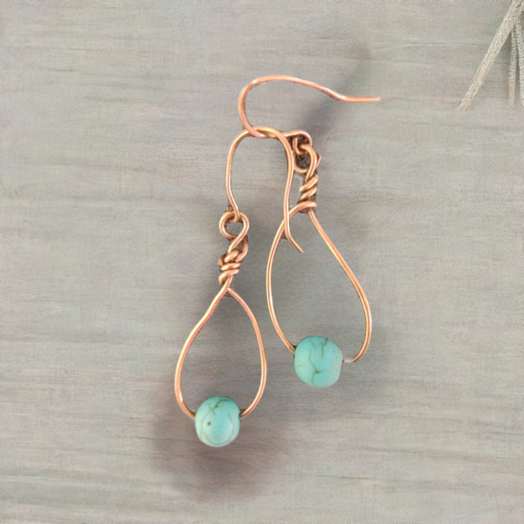 Copper and turquoise earrings