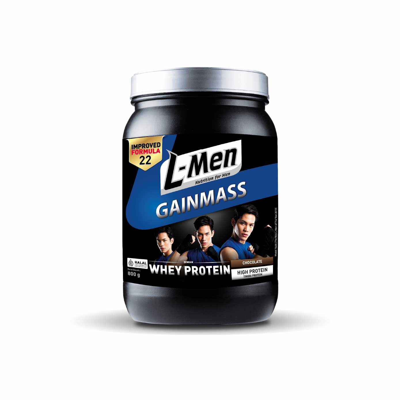 L-Men Gain Mass Chocolate 800g - 22g Whey Protein - 10 Serving - Dilengkapi BCAA & L-Carnitine