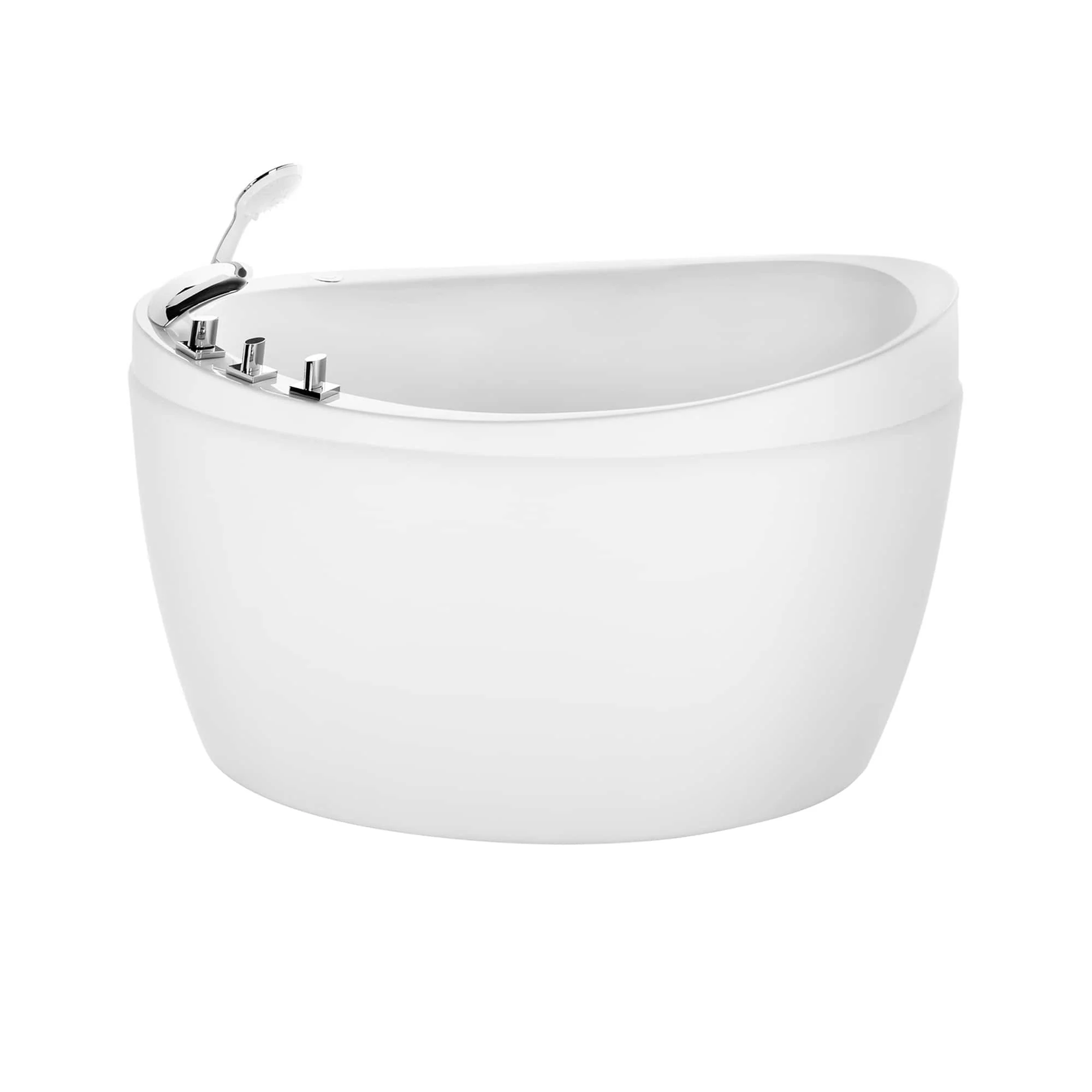 59" Freestanding Japanese-Style Soaking Tub with Reversible Drain