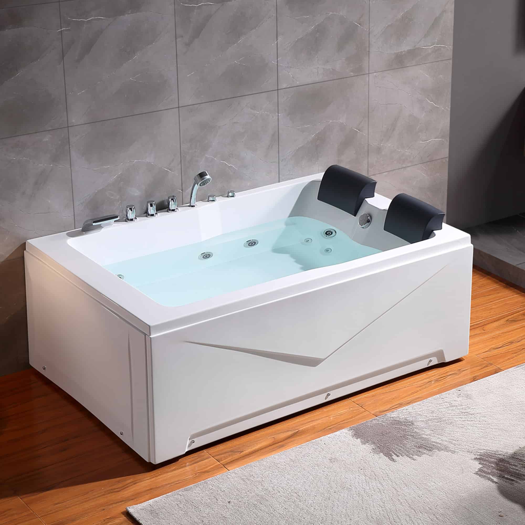 71" Alcove Whirlpool 2-Person Tub with Left Drain