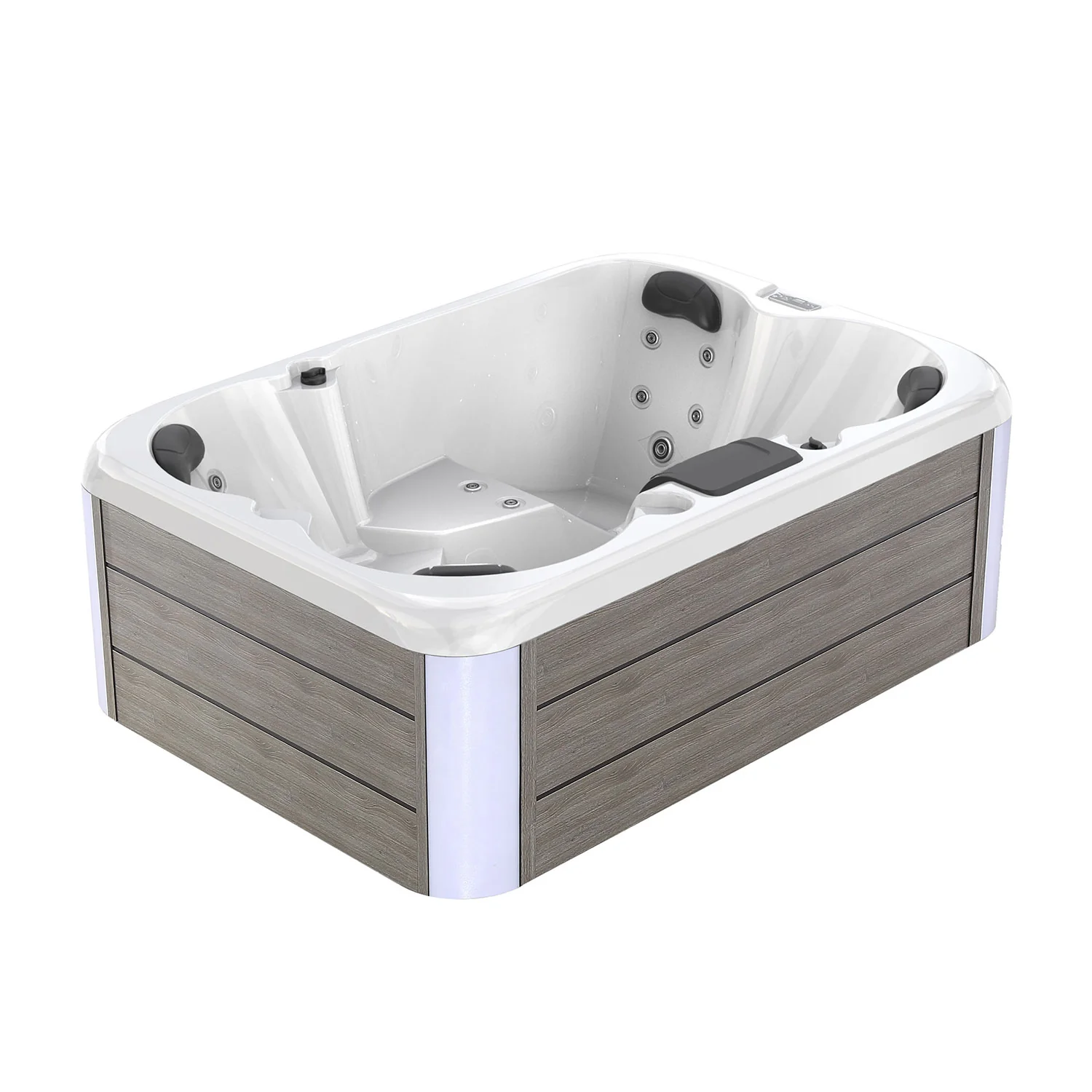 Freestanding Luxury 4-Person  Rectangle Outdoor Hot Tub