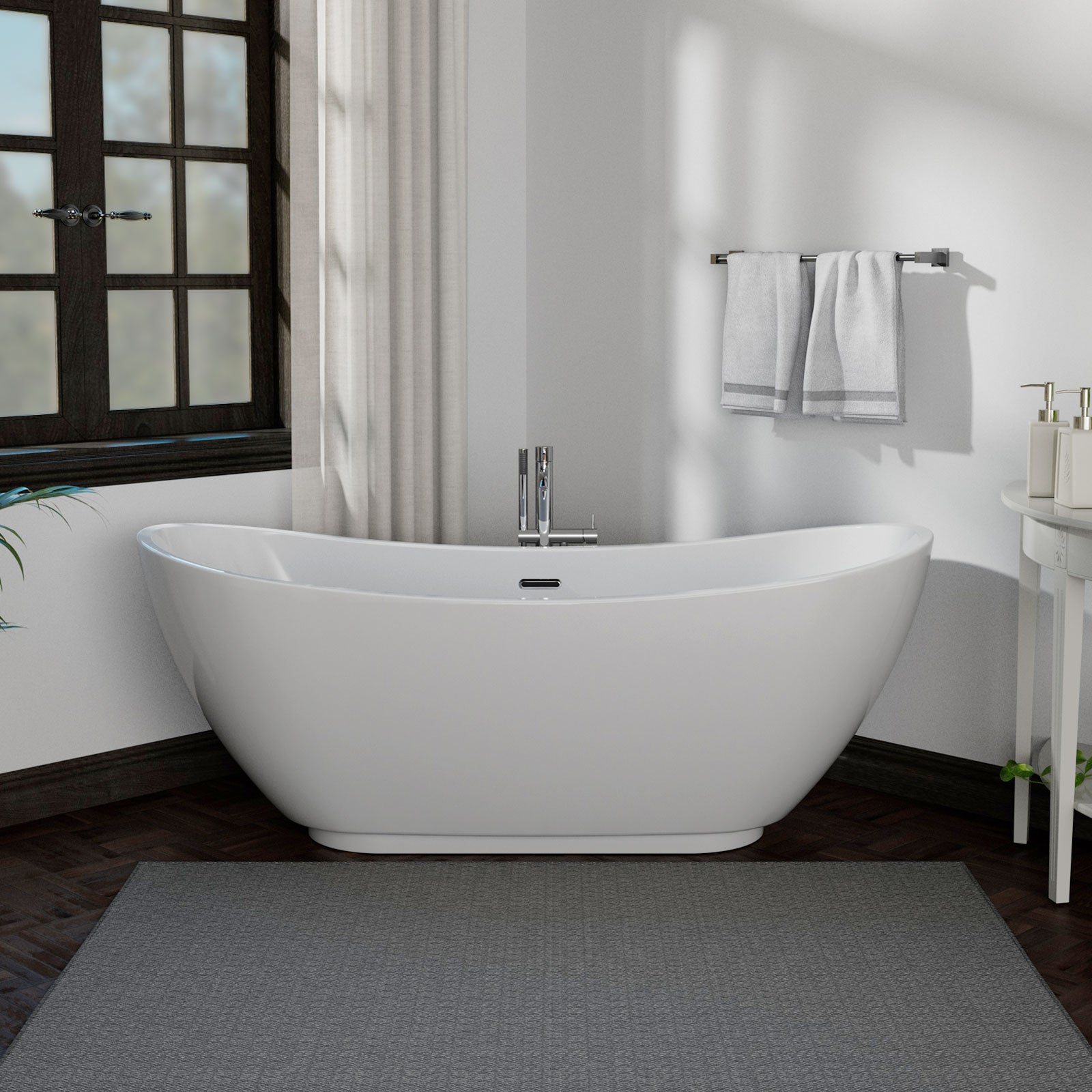 69" Freestanding Soaking Tub with Center Drain