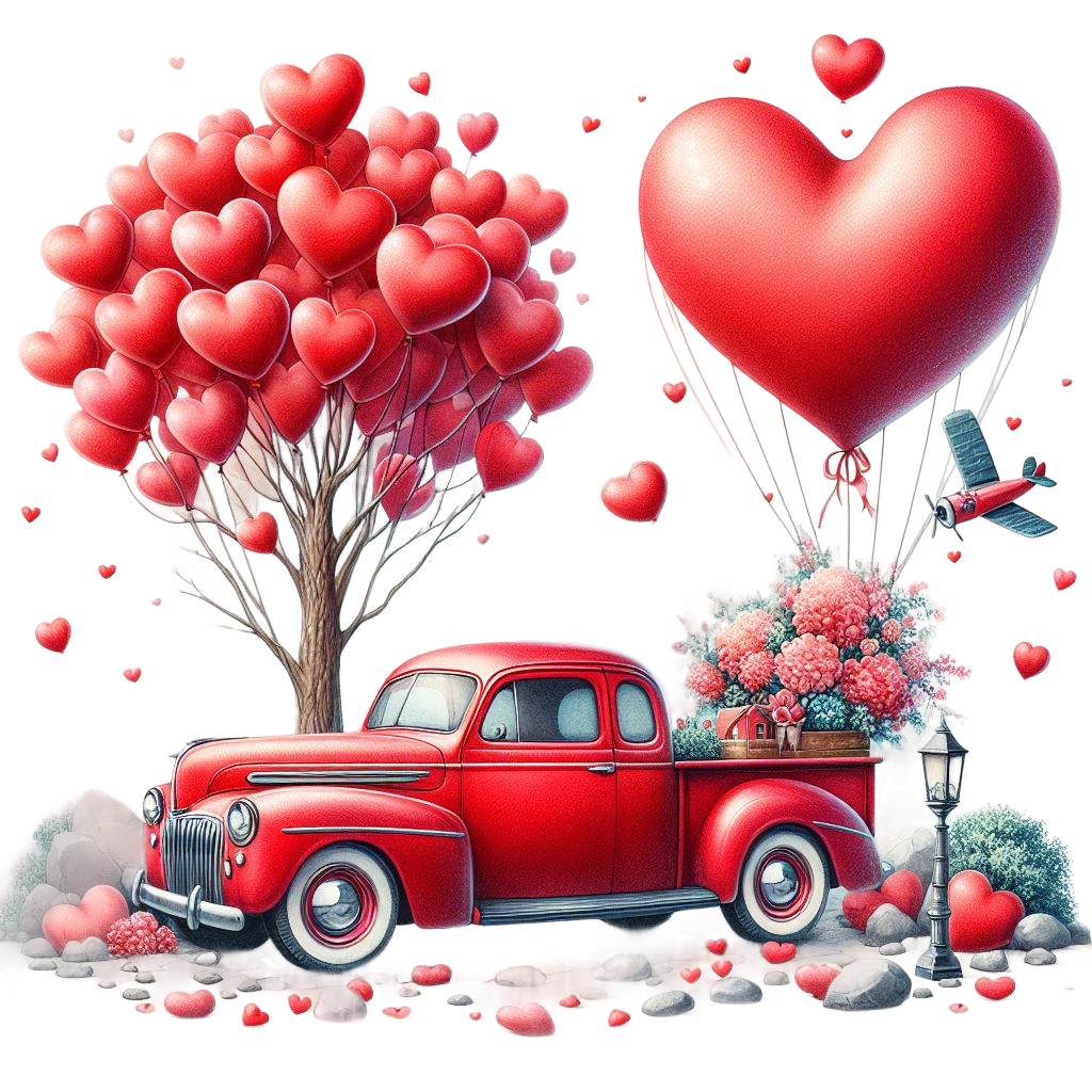 700006- Valentines Red Truck