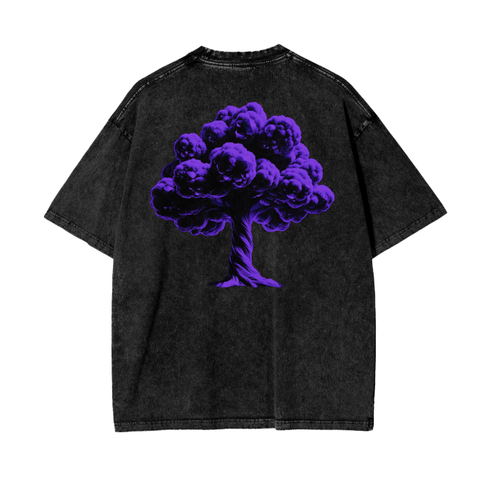 Purptree Acid Wash Oversize T-Shirt