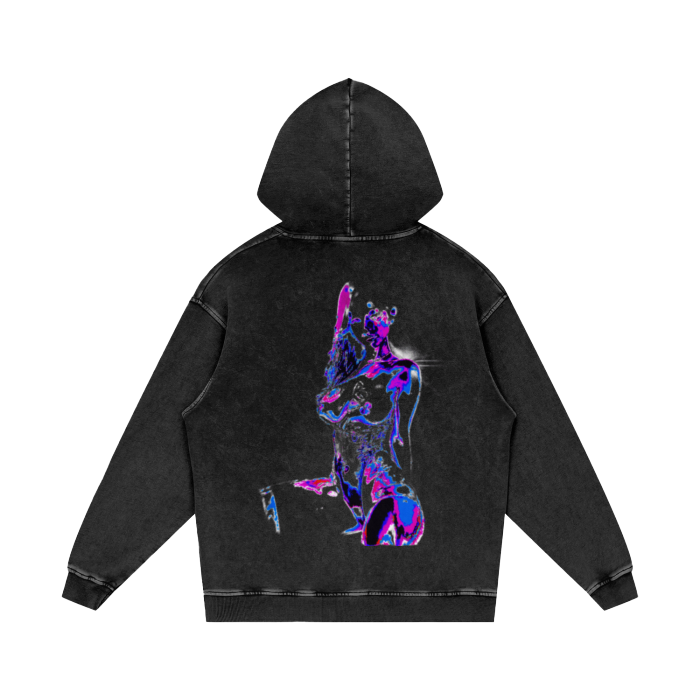 M0LL! Acid Wash Oversize Hoodie