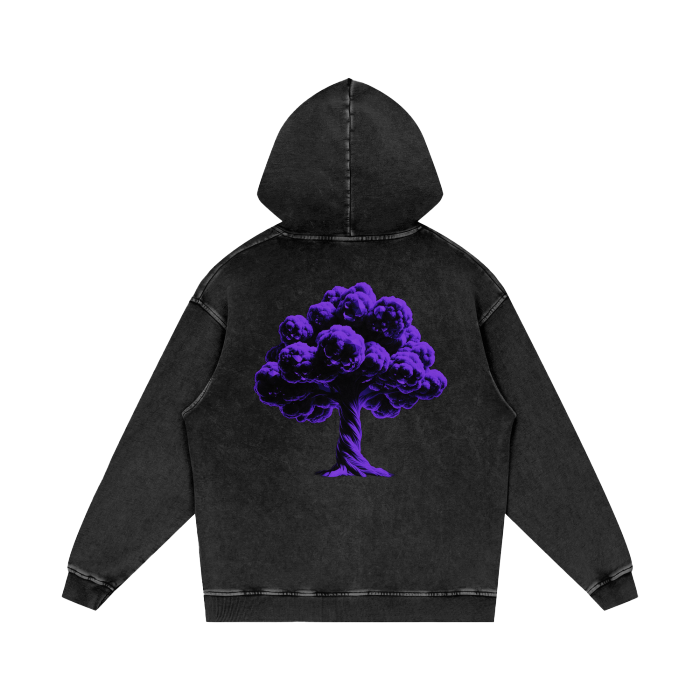 Purptree Acid Wash Oversize Hoodie