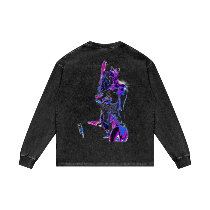 M0LL! Acid Wash Oversize Long Sleeve T-Shirt