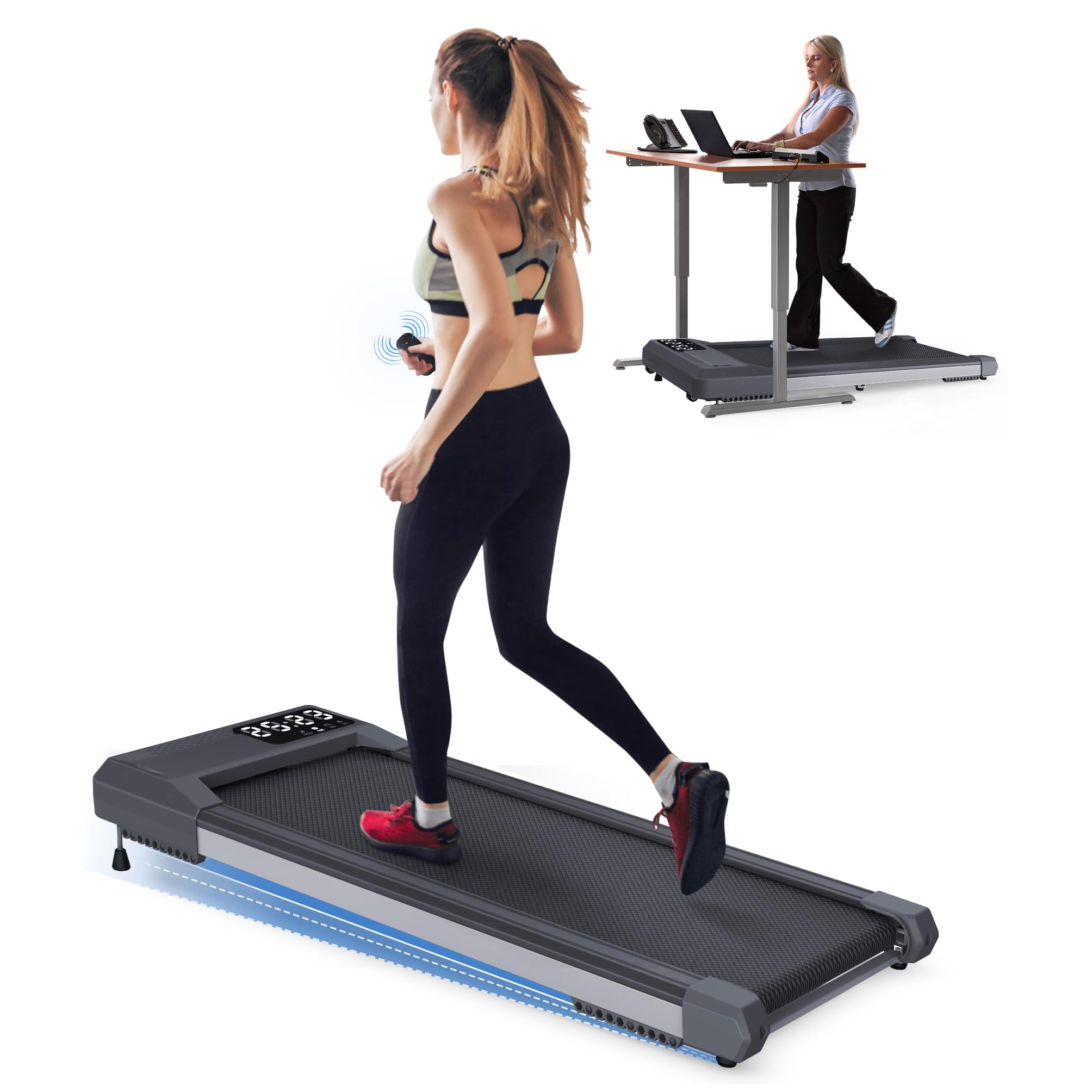 WELLFIT Walking Pad Treadmill With Incline