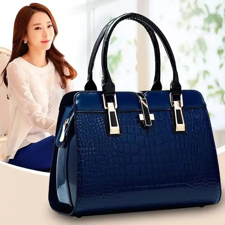 Fashion crocodile ladies shoulder bags vintage PU purse  hand bag women leather handbags