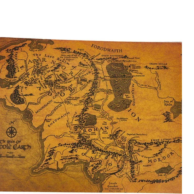 Map of Middle earth poster