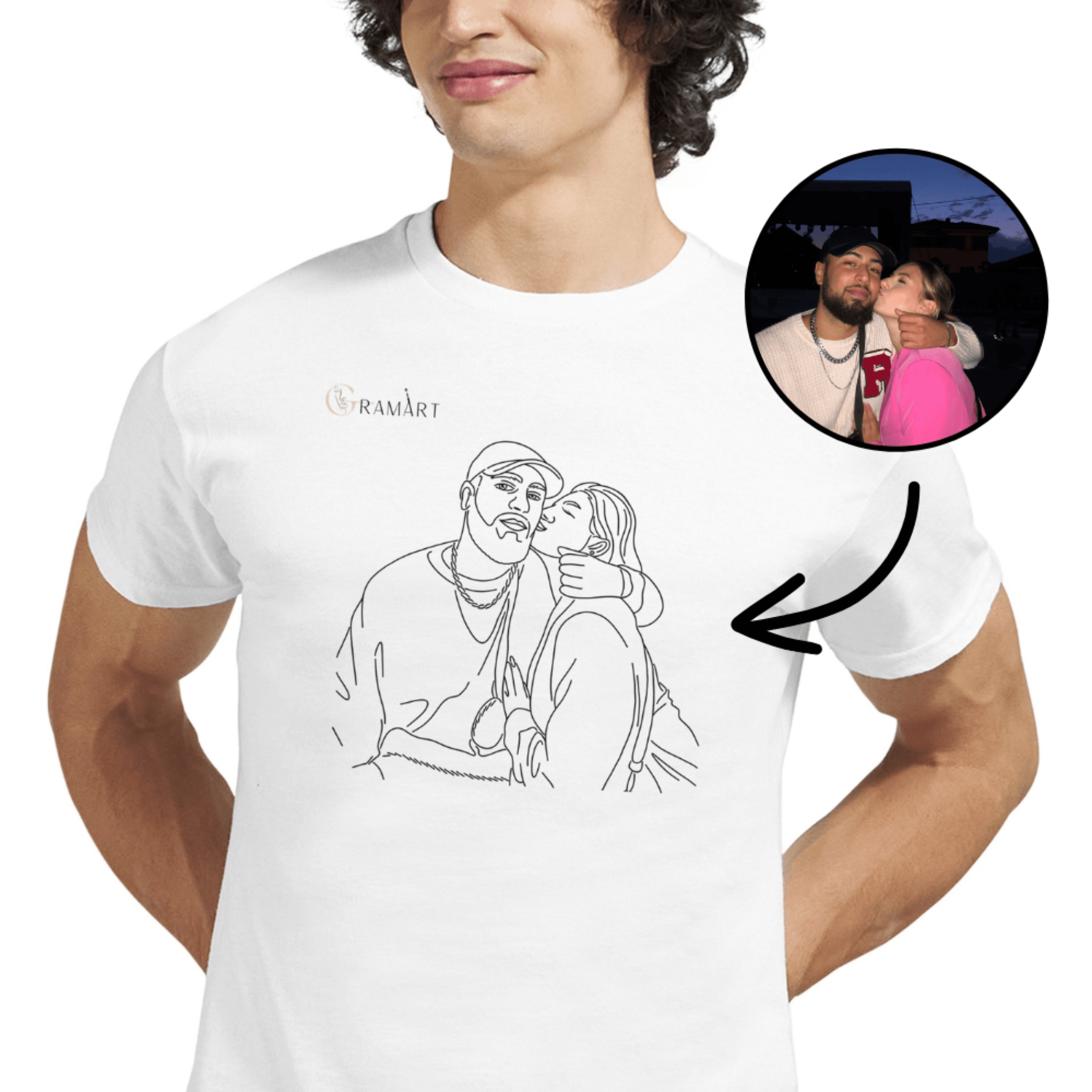 Personalisiertes T-Shirt - Line Art & One Line Art Stil