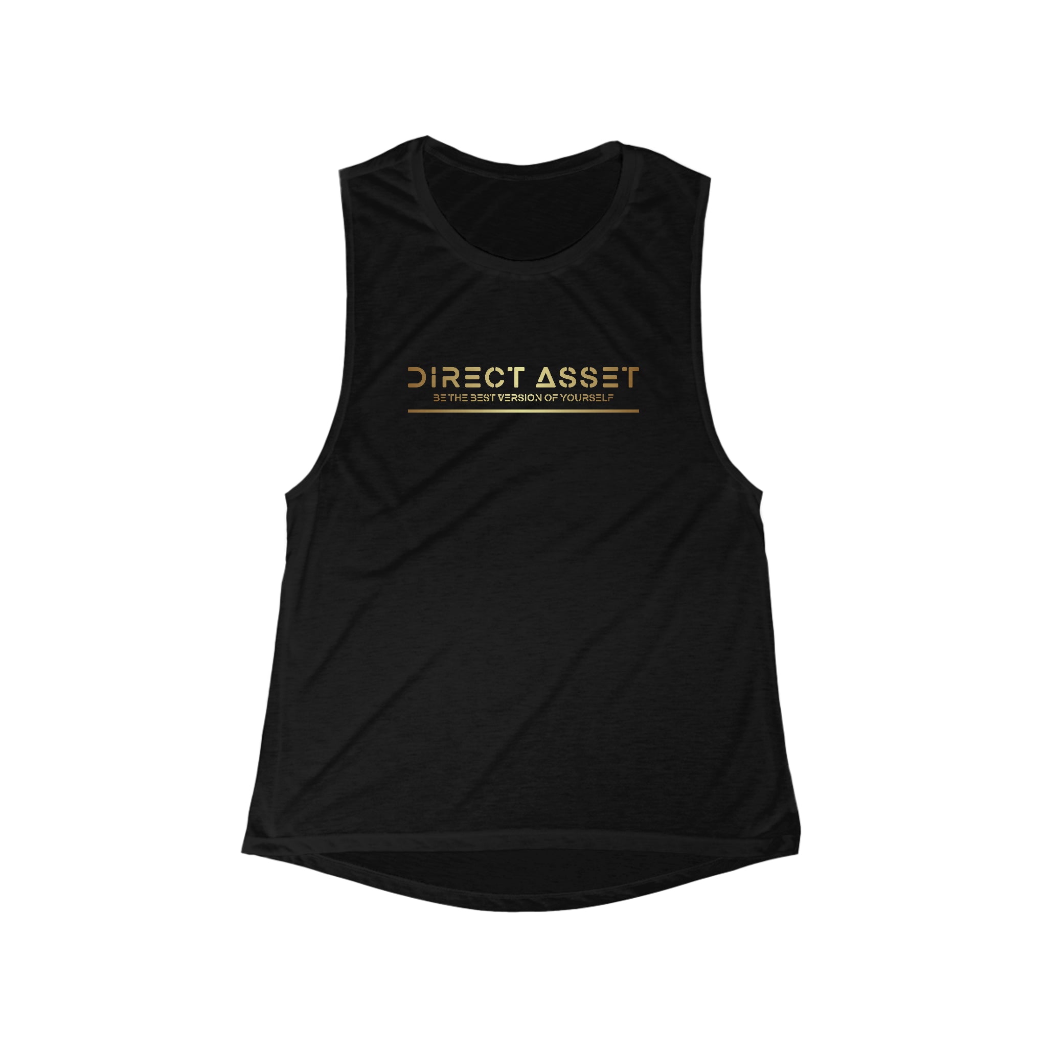 Women's Gold Flowy Scoop D.A. Muscle Tank