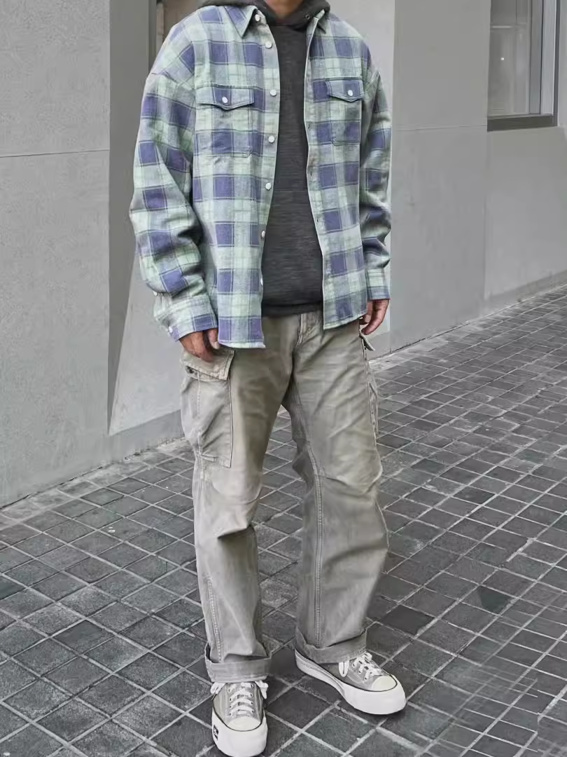 VISVIM FIL 23AW PIONEER Nakamura Japanese trend plaid shirt spring and autumn washed long-sleeved shirt