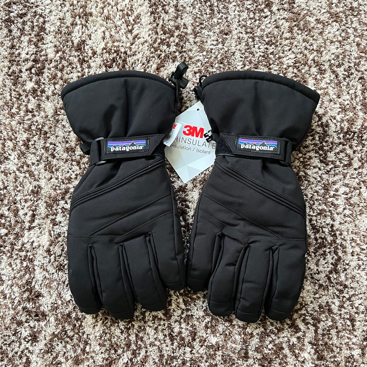 Patagonia outdoor ski riding motorcycle 3M double layer plus velvet thickened touch screen gloves to keep warm and cold-proof electri