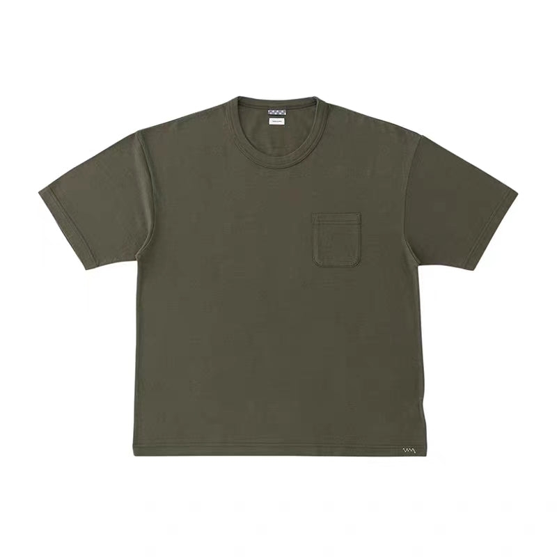 VISVIM FIL 22SS SUBLIG JUMBO earth color base combed cotton pocket round neck short-sleeved T-shirt