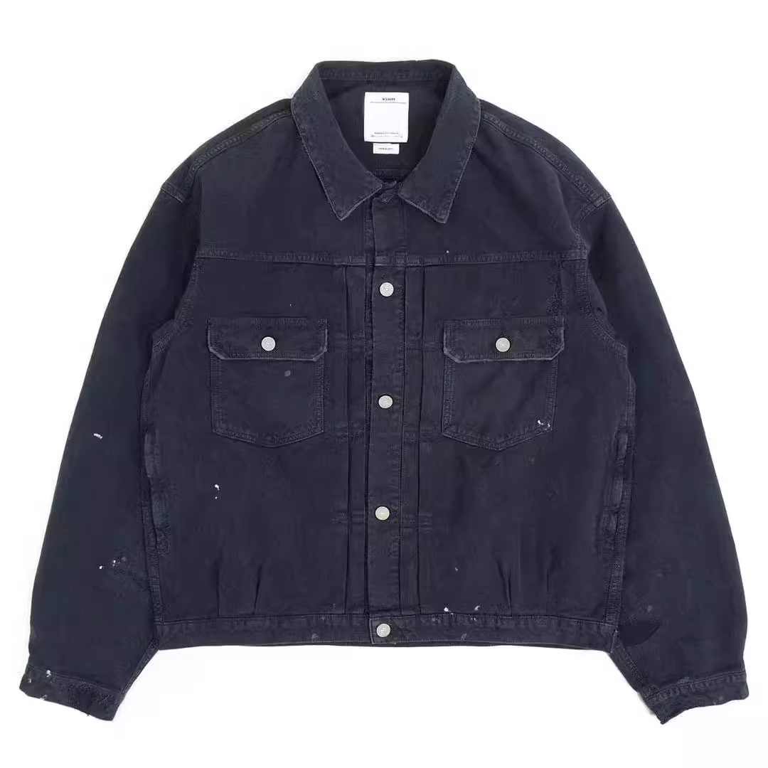 VISVIM 101XX JKT CRASH BLACK (DRY PIQUE) washed distressed jacket Nakamura same style