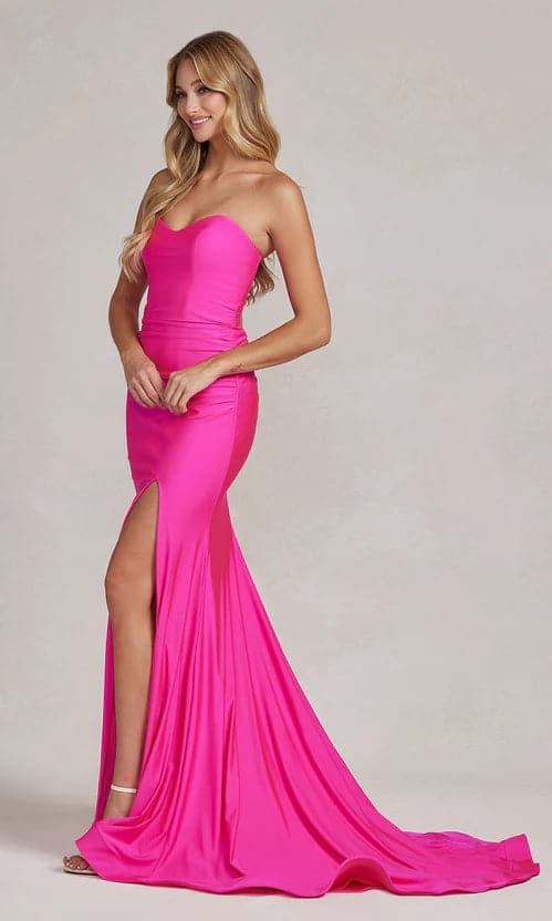 Fuchsia Prom Dress Sweetheart Strapless Formal Dress VMP47