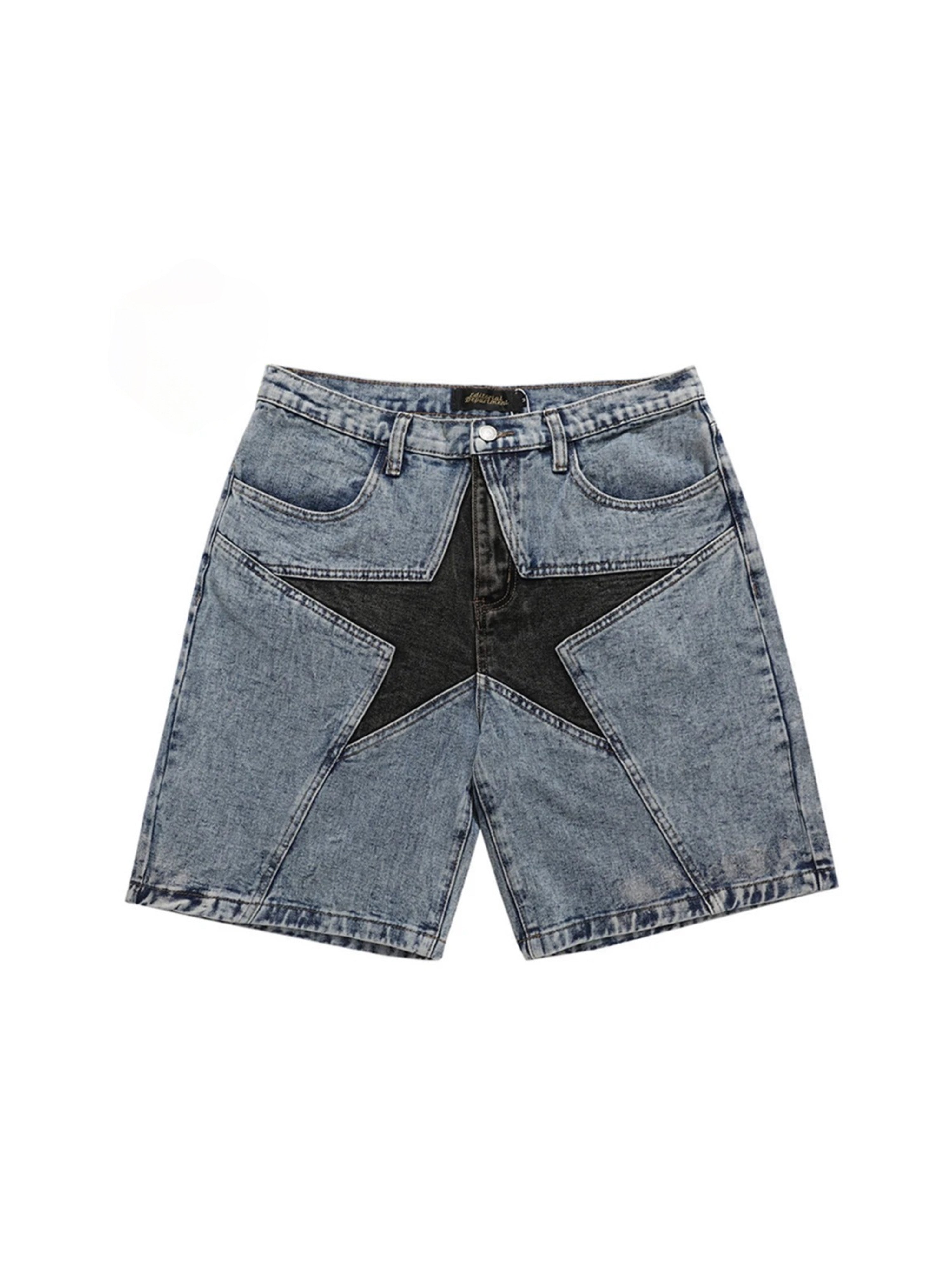 Star Center Denim Shorts