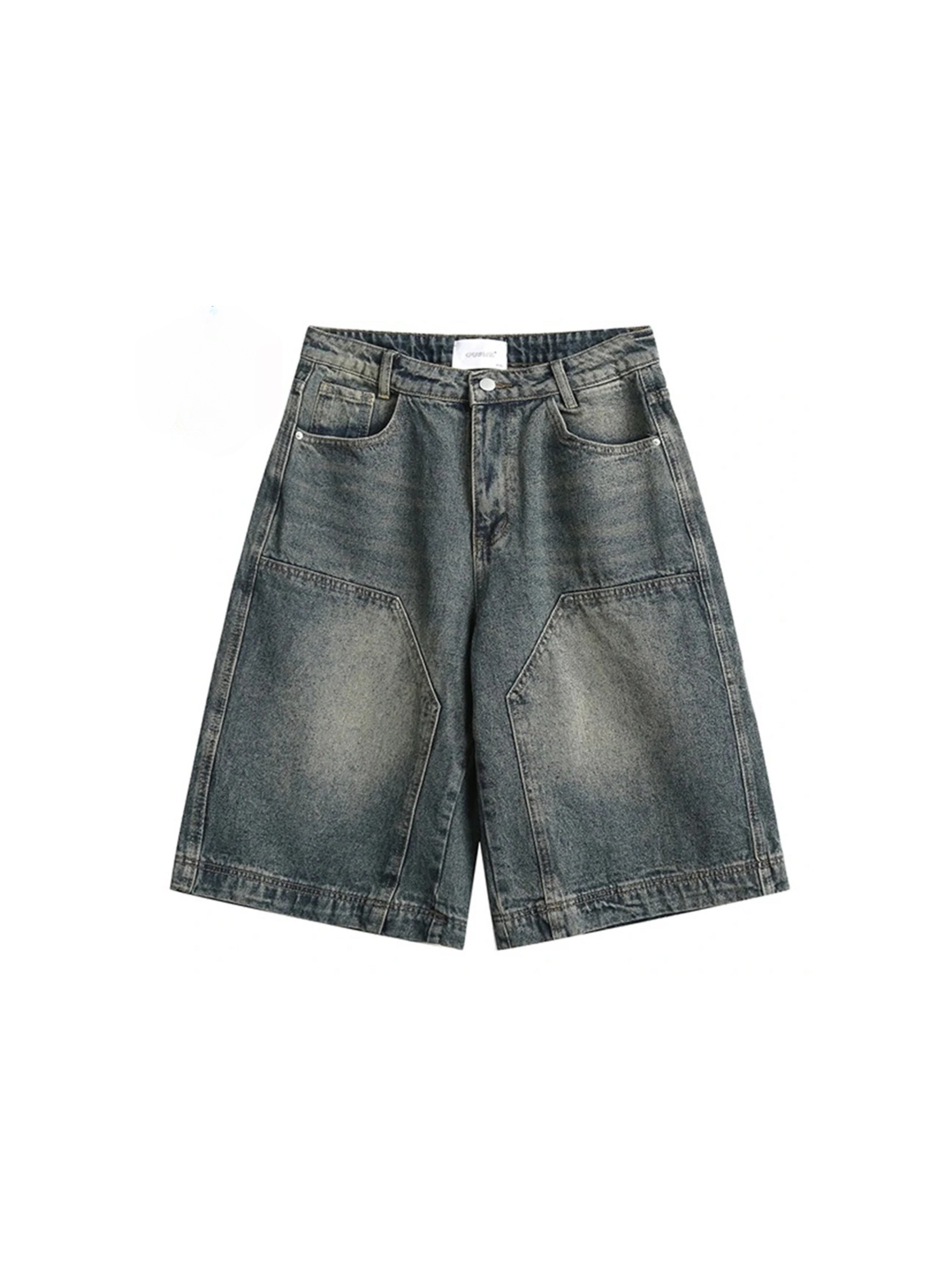 Carpenter Patch Loose Denim Shorts