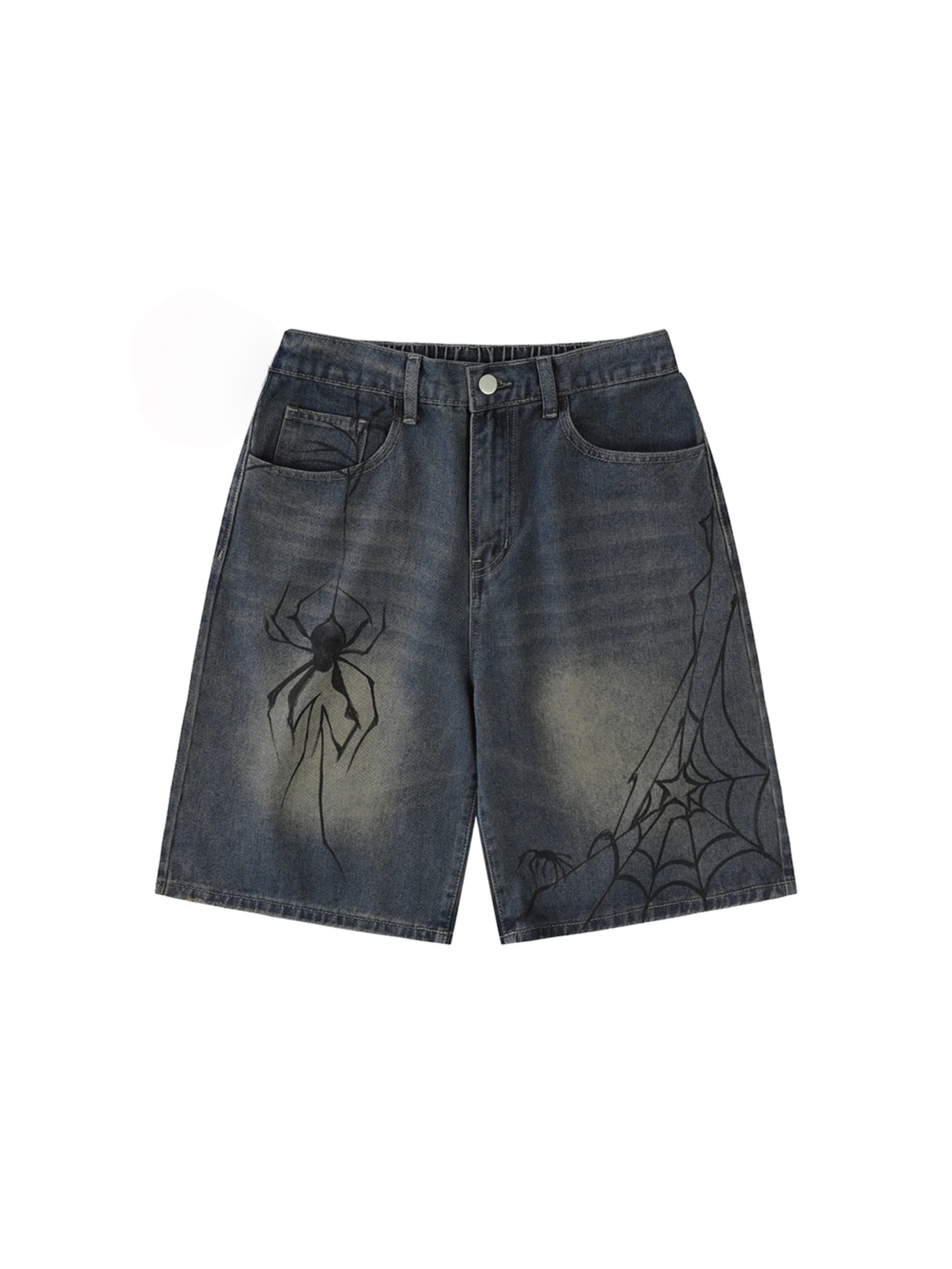 SpiderWeb Loose Denim Shorts