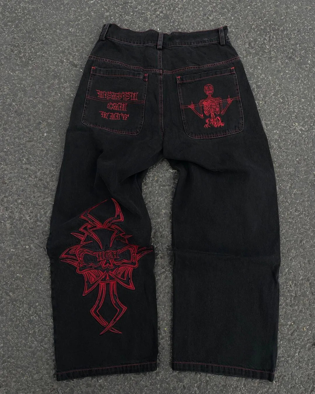 Mens Baggy Denim Pants Y2K