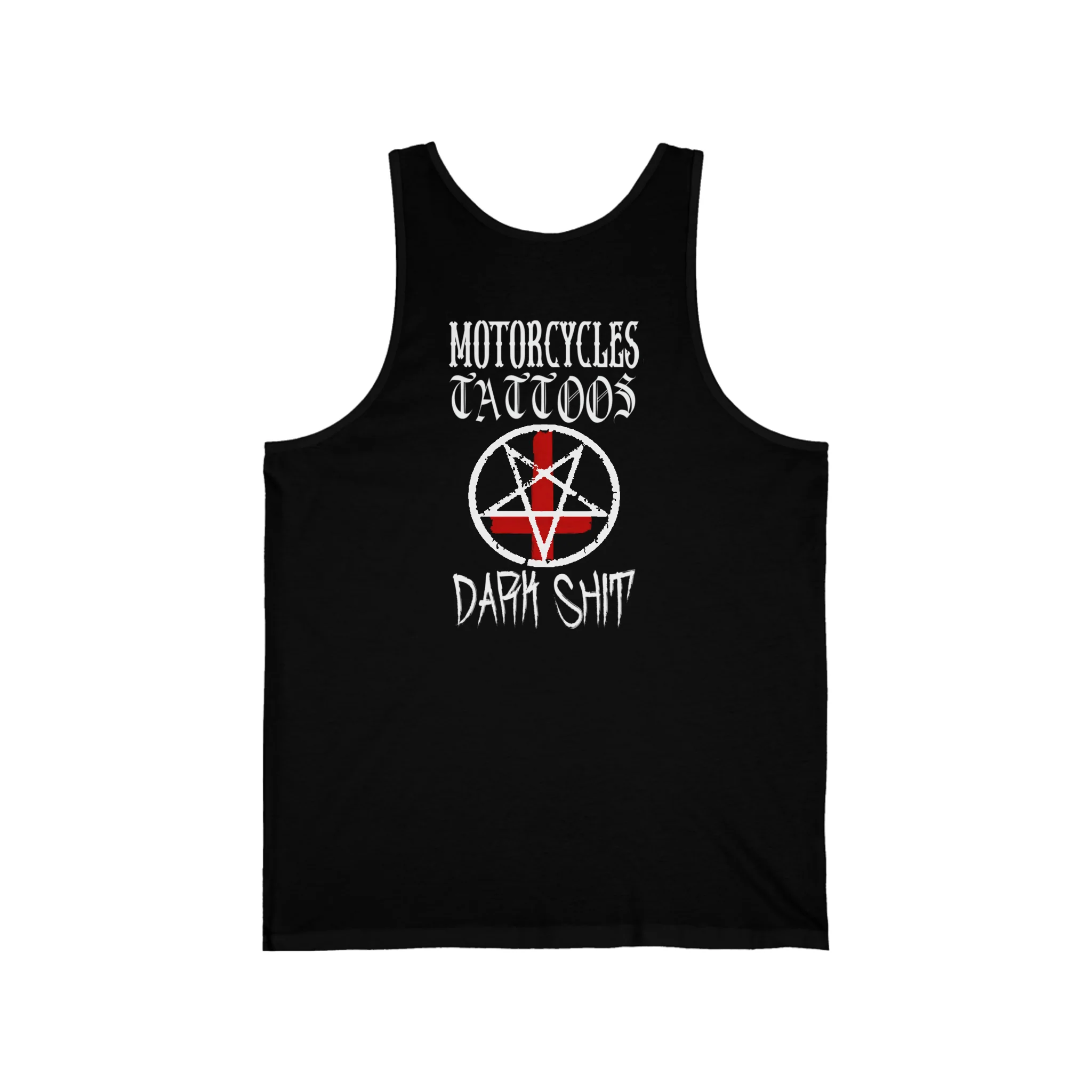 Motorcycles, Tattoos and Dark Shit Unisex Jersey Tank