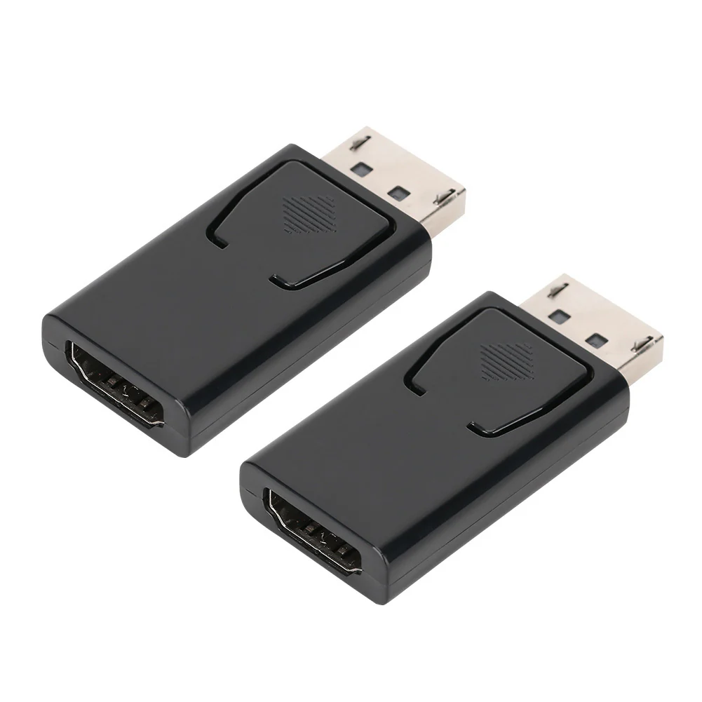 2PCS/Pack Black Display Port DP Male to HDMI Female Adapter Converter for PC Laptops