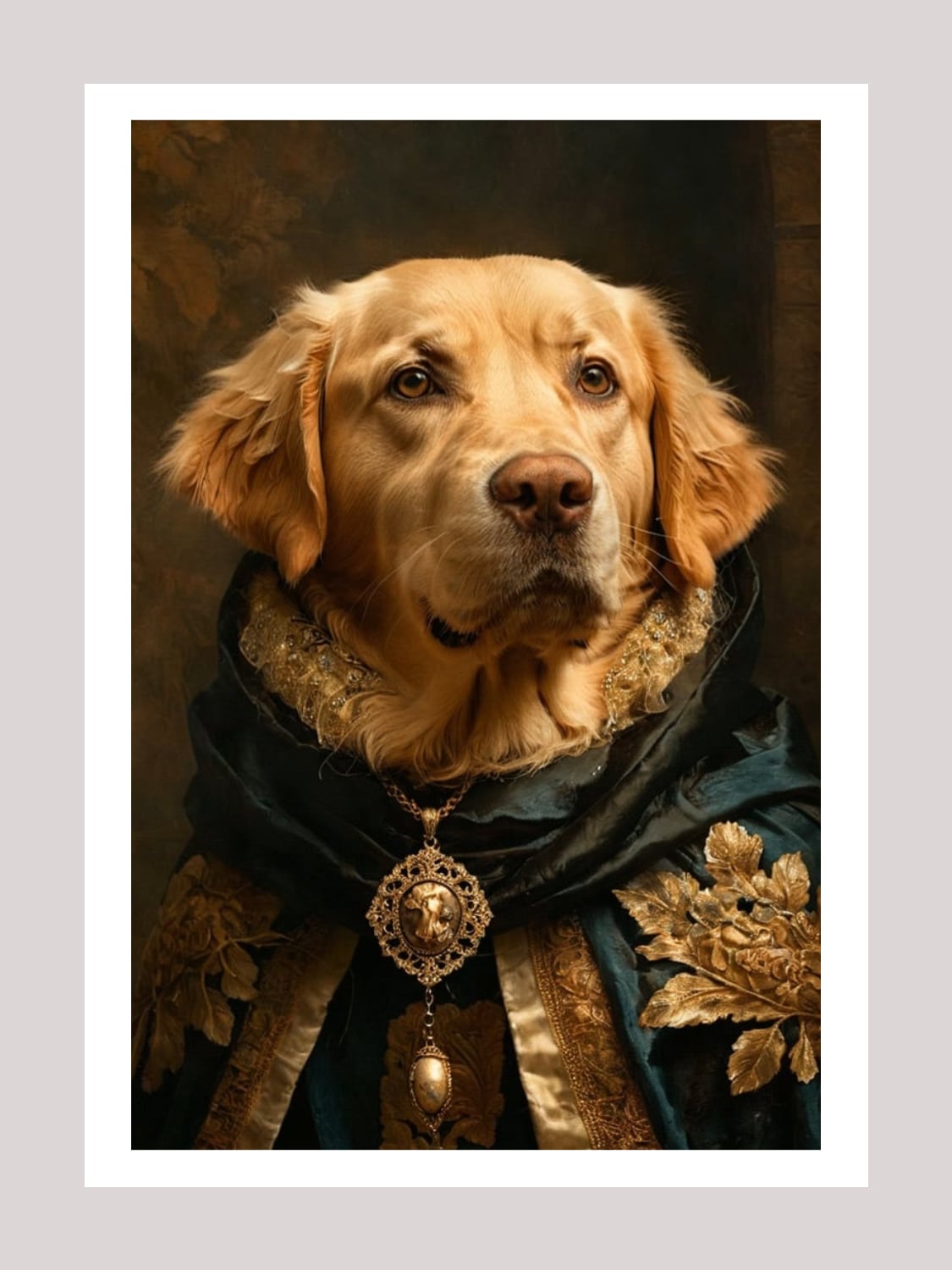Royal pets portrait, Custom pet portrait