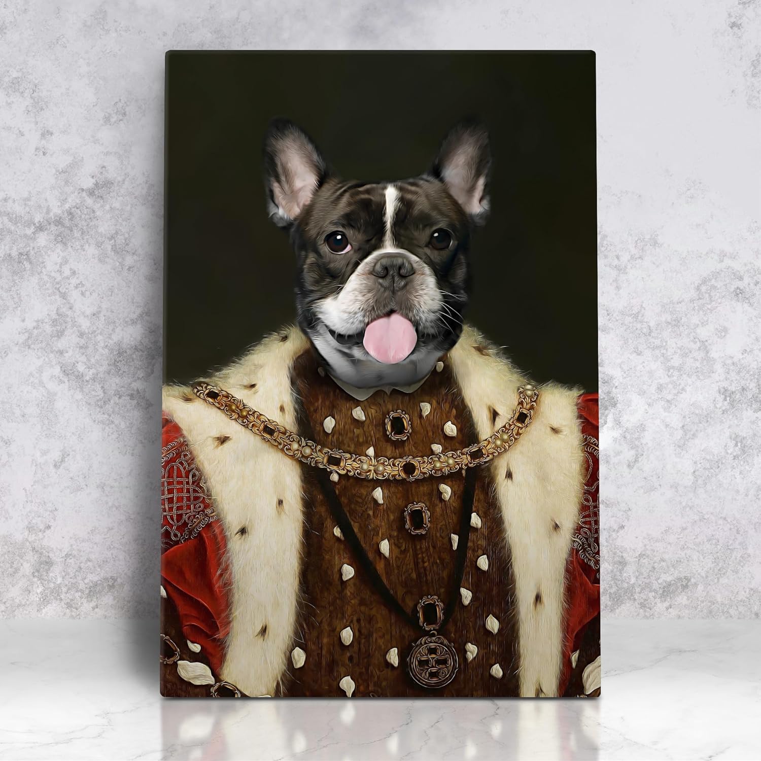 Royal pets portrait, Custom pet Canvas