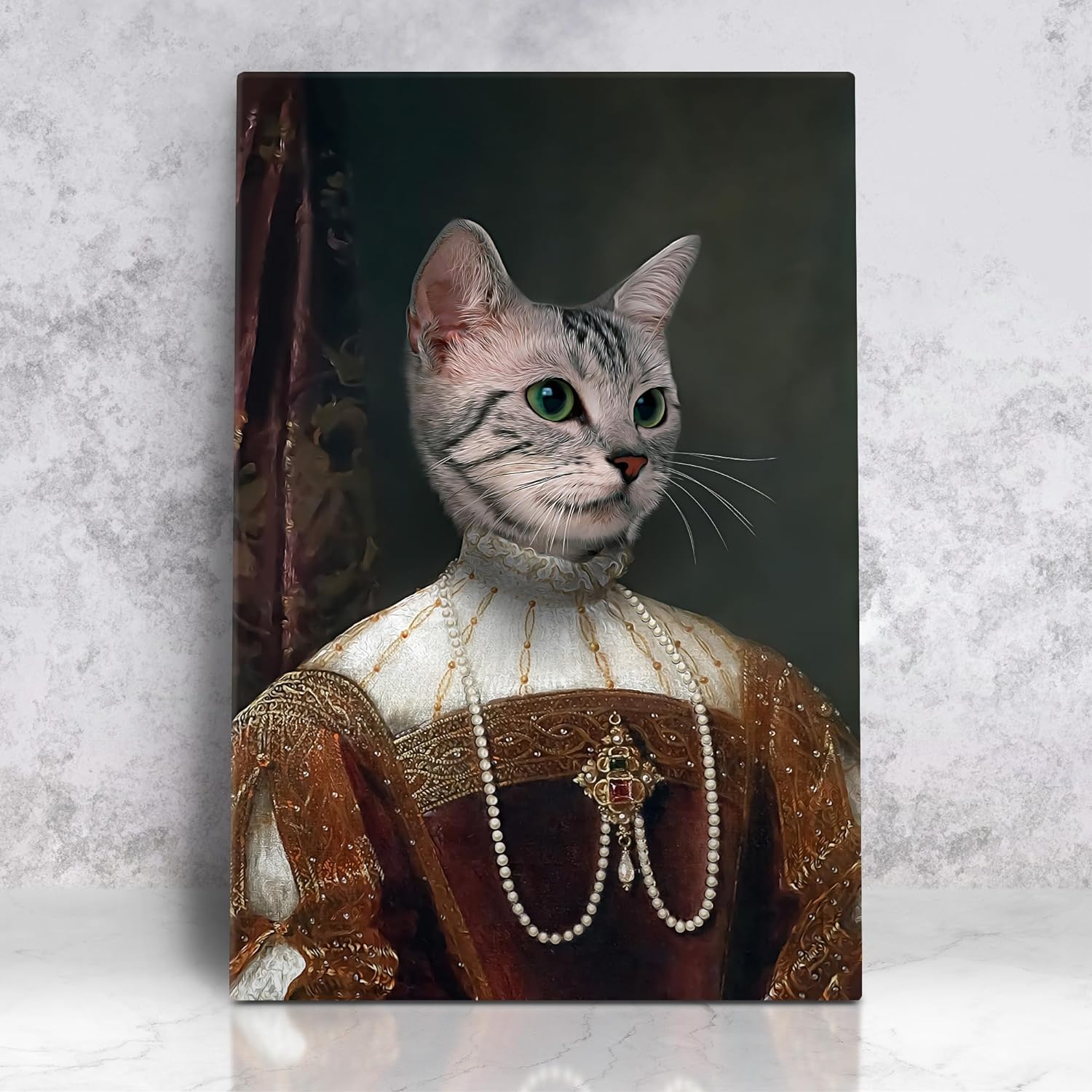 Royal pets portrait, Custom pet Canvas