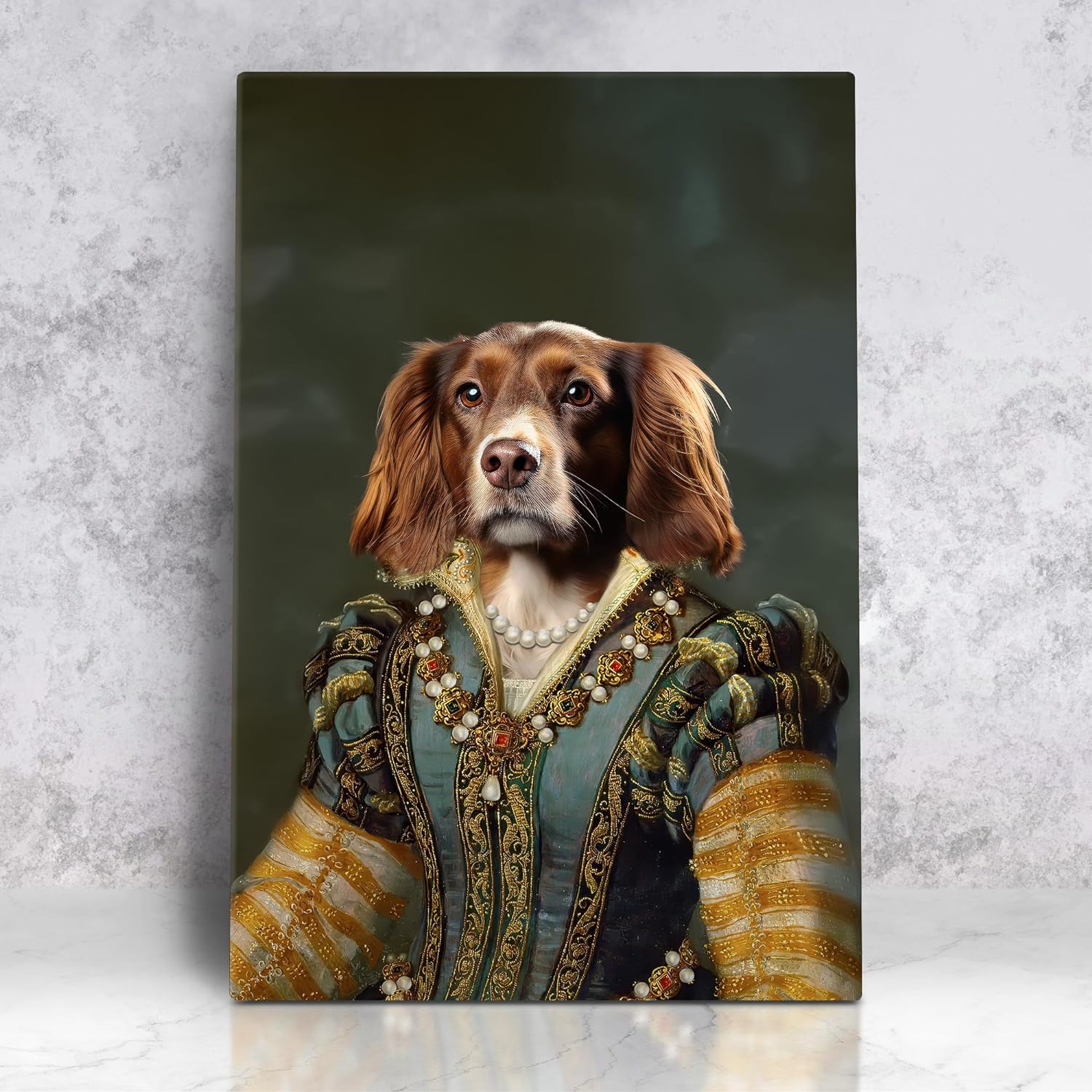 Royal pets portrait, Custom pet Canvas
