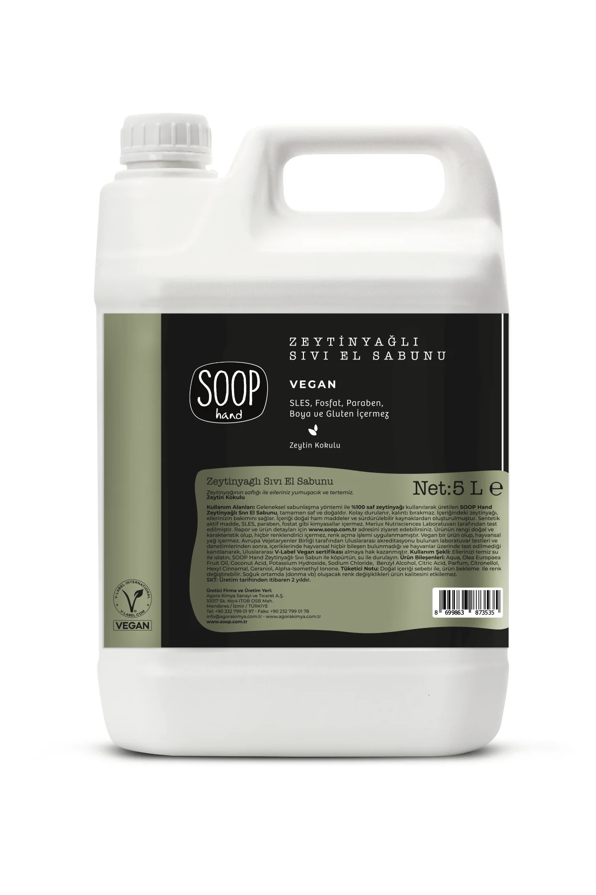 SOOP Hand Zeytinyağlı Sıvı El Sabunu 5 L - Refill