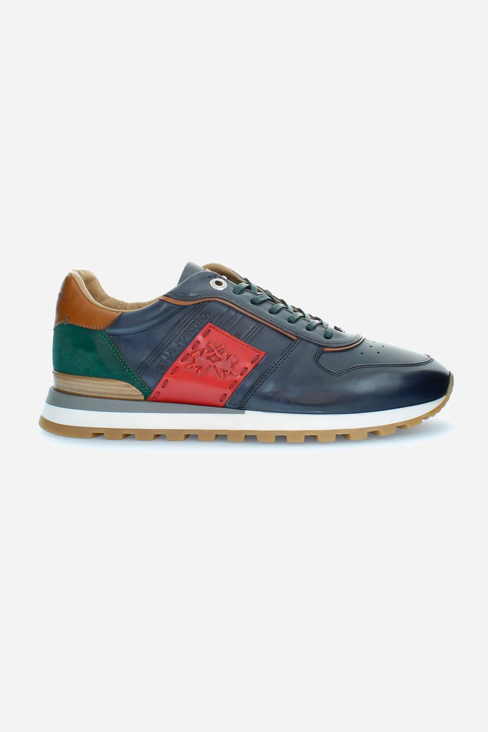 Sneaker da uomo in pelle multicolor