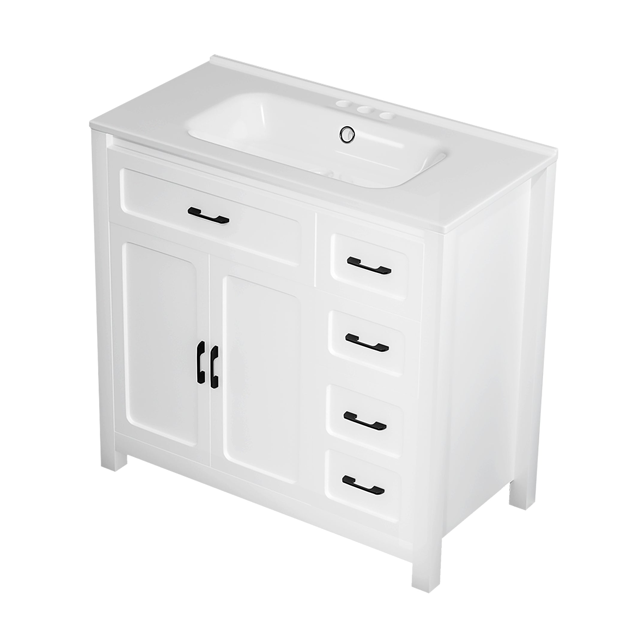 36 Inch Bathroom Vanity, Single Undermount Sink With Cabinet
