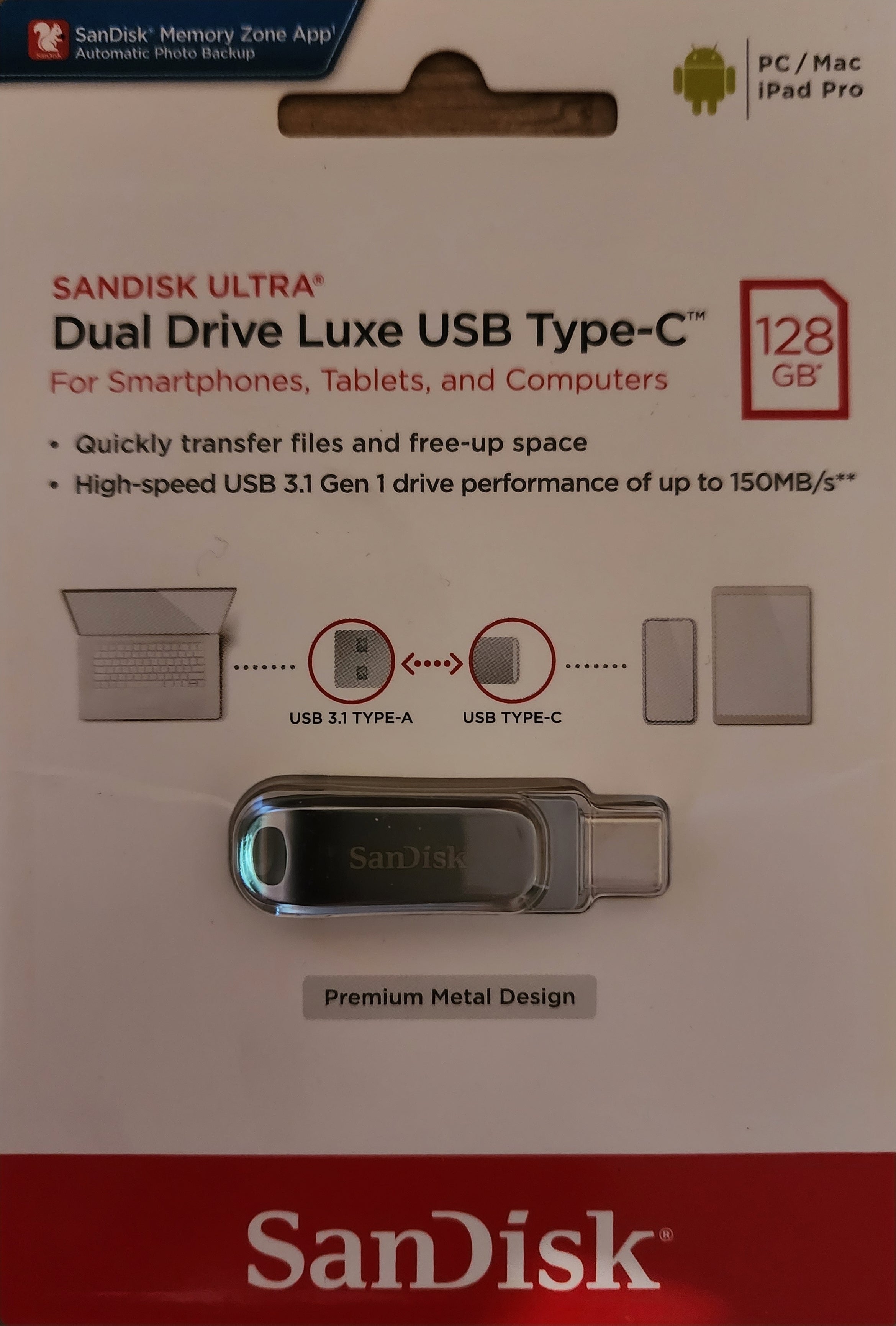 SanDisk: Dual Drive Luxe USB Type-C 128 GB