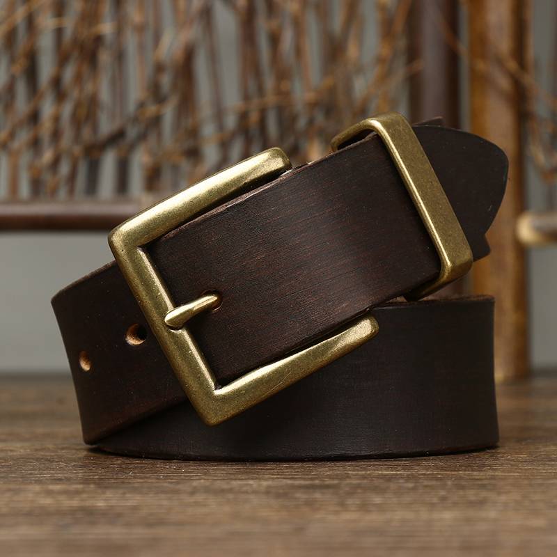 Vintage Matte Handmade Leather Mens Belt