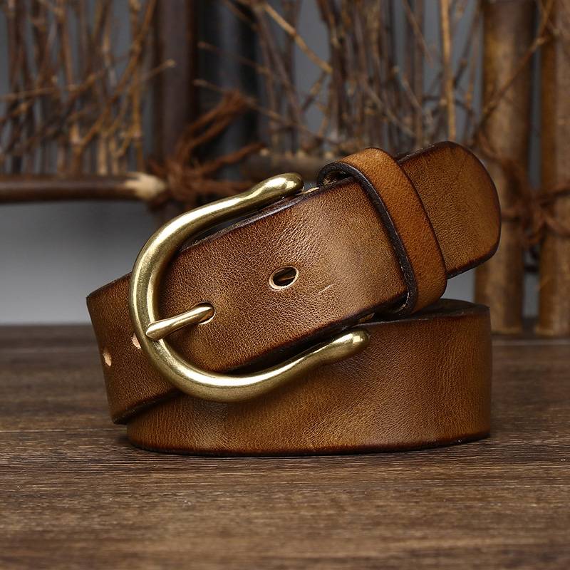 Retro Pleated Surface Mens Belt