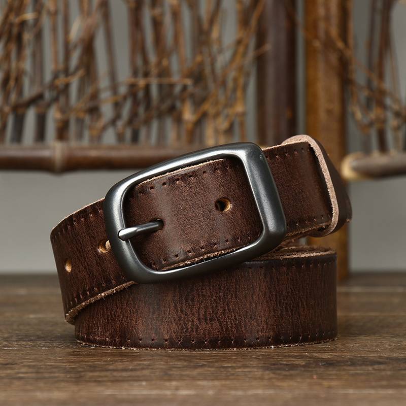 Vintage Rugosity Pleated Washed Men Belt