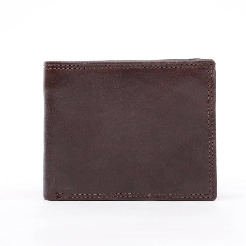 Men Leather Bifold Wallet with Coin Pocket