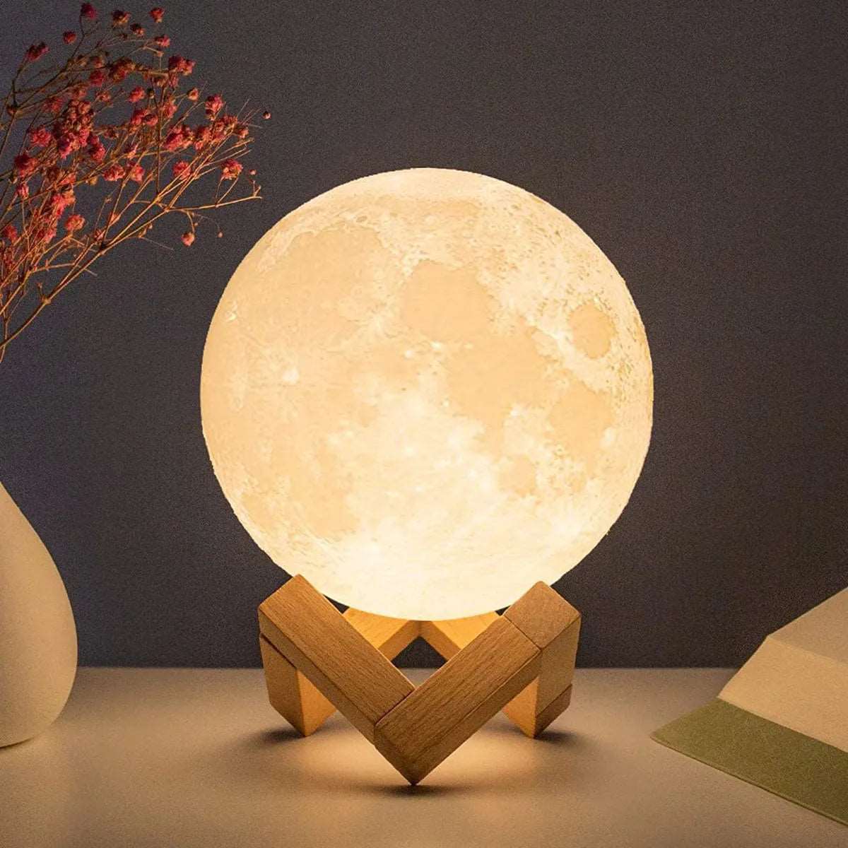 8cm Moon Lamp Night Light with Stand